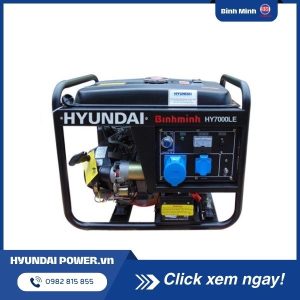 Máy phát điện 5kw chạy xăng 1 pha hyundai HY7500LE