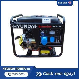 Máy phát điện 3kw chạy xăng đề nổ hyundai HY3100LE