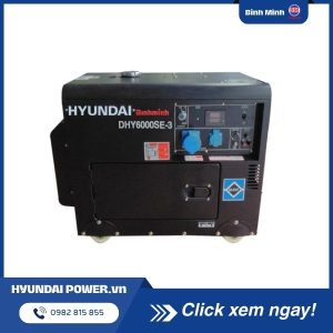 Máy phát điện chạy dầu 7kva diesel Hyundai DHY6000SE-3