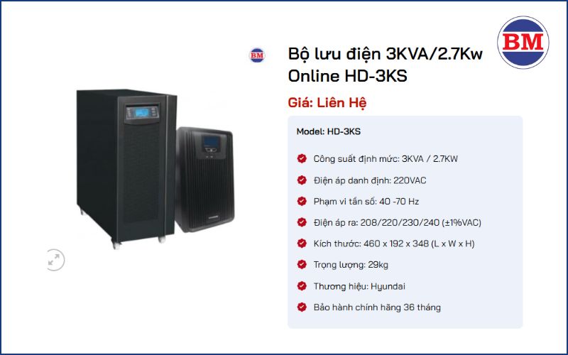 Mua Bộ Lưu điện 3kva Giá Rẻ Tại Bình Minh