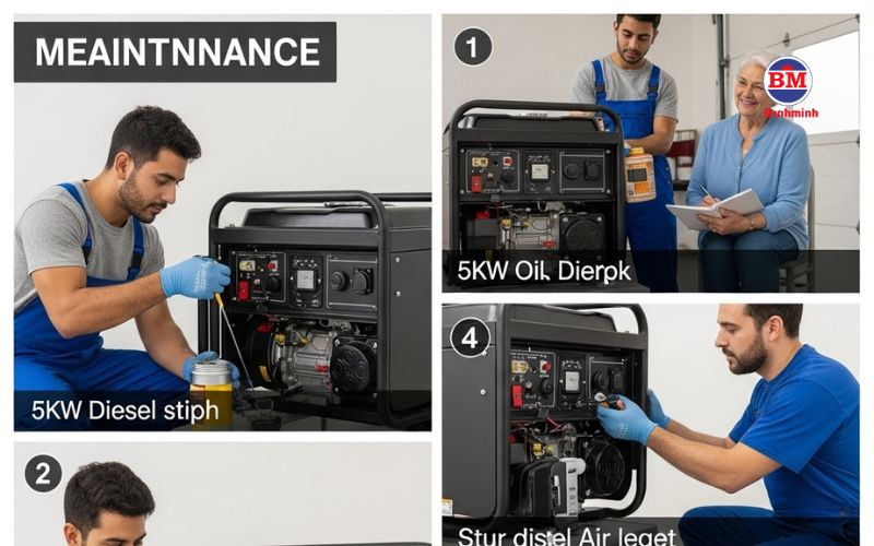 Hướng Dẫn Các Bước Bảo Dưỡng Máy Phát điện Dân Dụng 5kw Chạy Dầu (1)