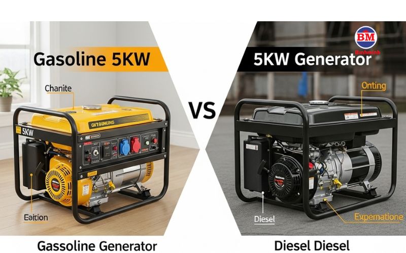 So Sánh Máy Phát điện 5kw Chạy Xăng Và Chạy Dầu